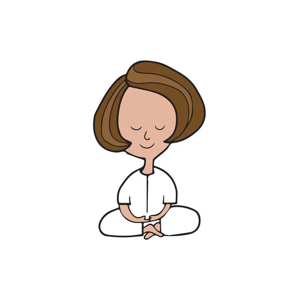 Méditation Femme — Image vectorielle