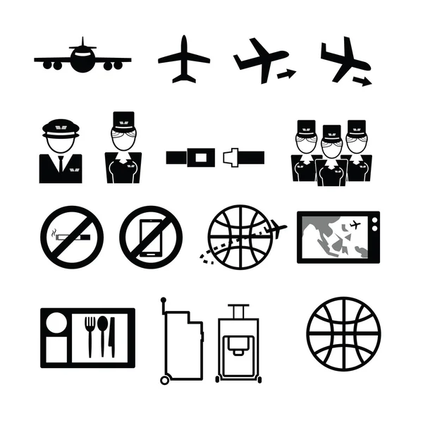 Airways dienst icons set — Stockvector