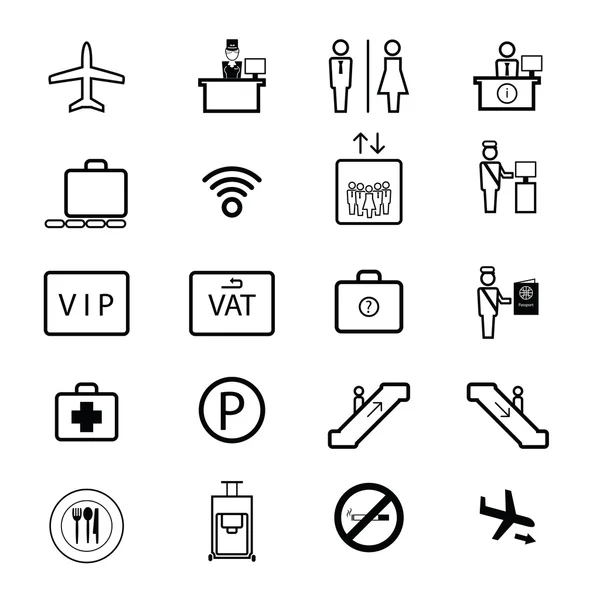 Airport sign icons set — Stock Vector