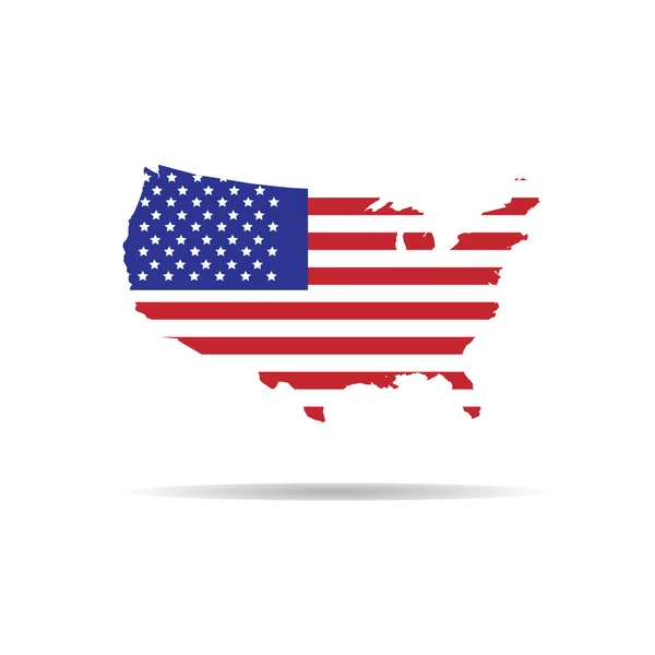 Bandeira do mapa americano — Vetor de Stock