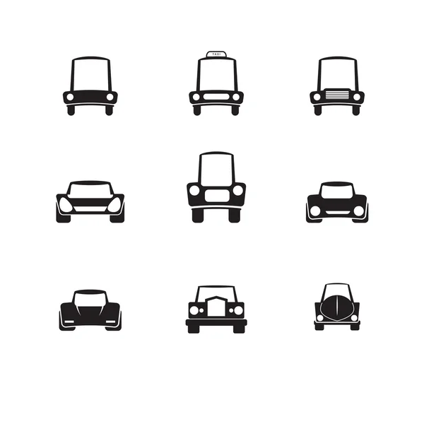 Car front side icons vector — Stock Vector