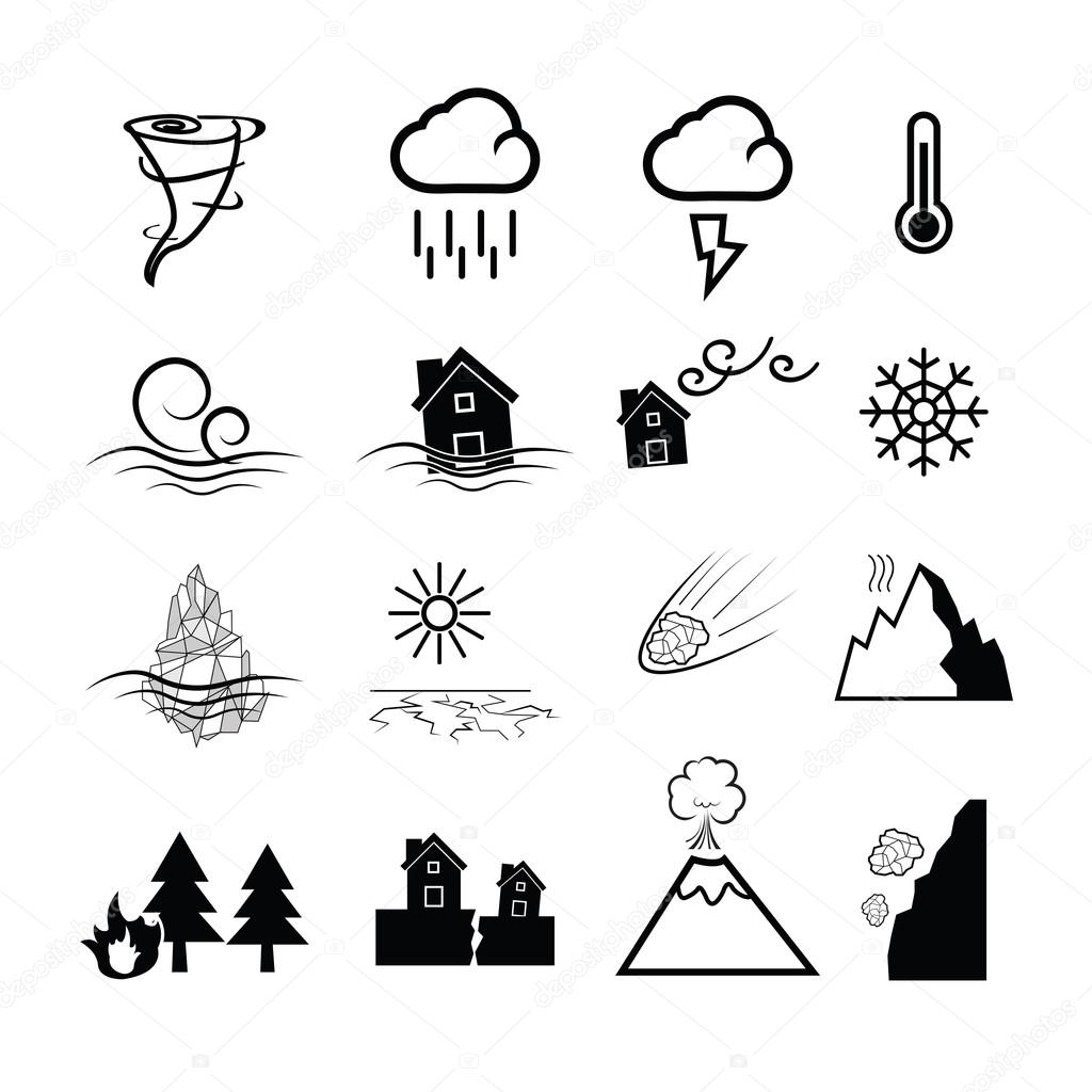 Disaster nature power icons