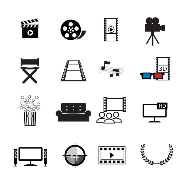 Films bioscoop icons set — Stockvector