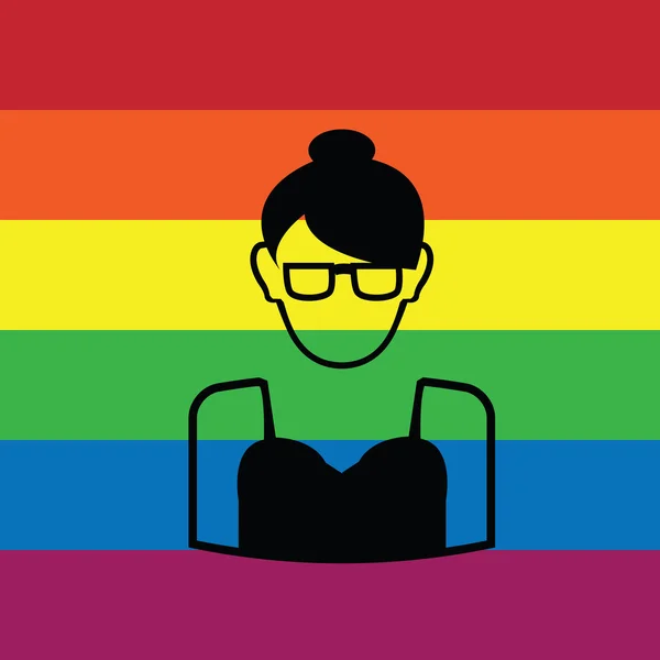 LGBT gözlük kadın 1 — Stok Vektör