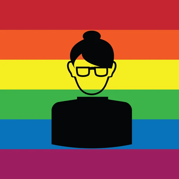 LGBT gözlük kadın — Stok Vektör