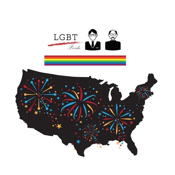 ЛГБТ-гордості Америці колір плакат — стоковий вектор