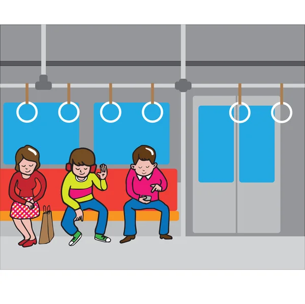 Transport de personnes par métro — Image vectorielle