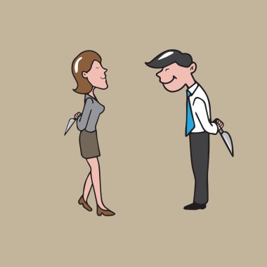 Busines insanlar bıçak 2 arkasında tutmak