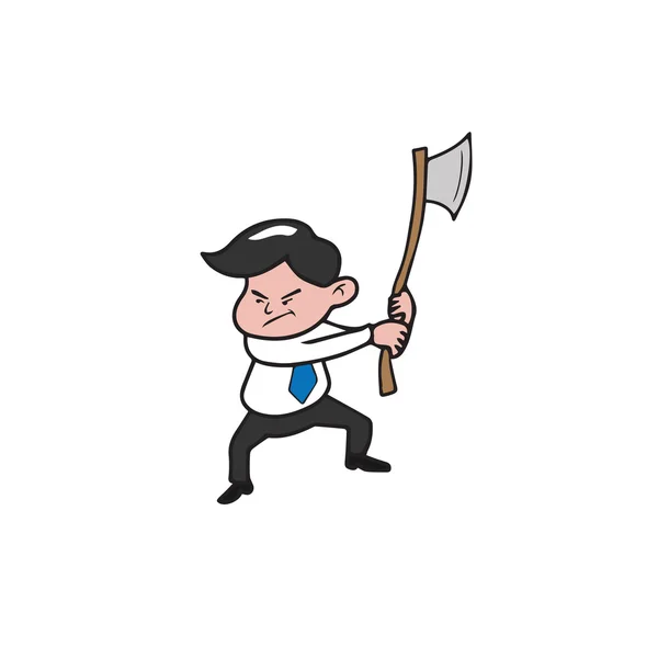 Businessman and axe — Stock Vector