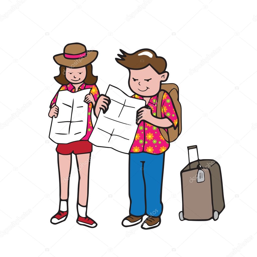 Traveller man and woman