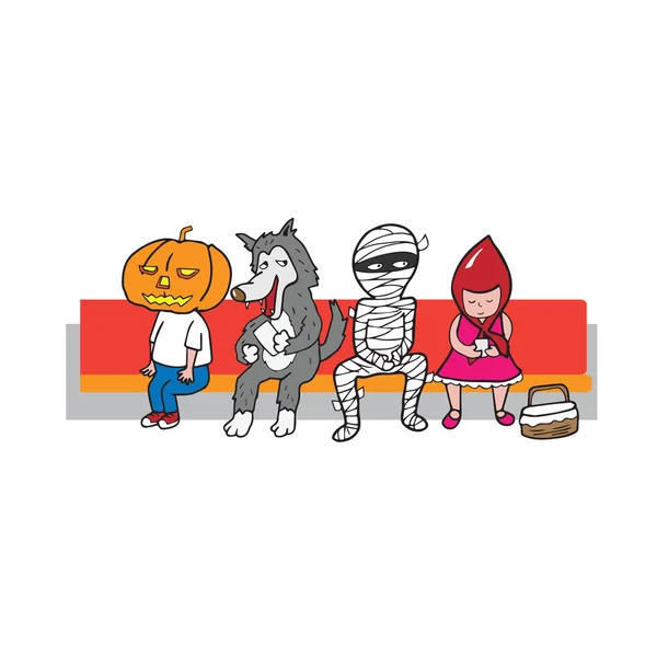 Halloween lidí izolovaných — Stockový vektor
