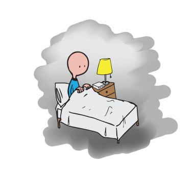 Man wake up in the night