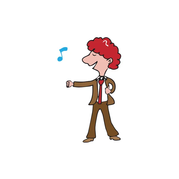 Hombre con nota musical — Vector de stock