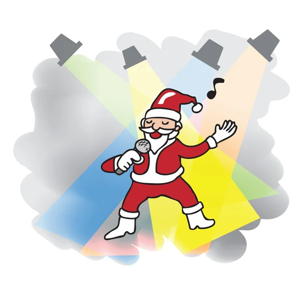 Singing Santa Christmas — Stock Vector