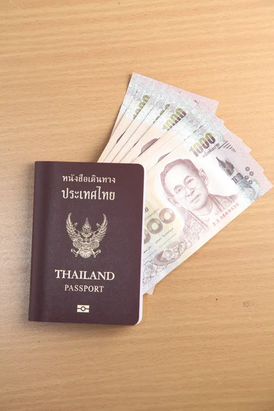 Thajské bankovky pas — Stock fotografie