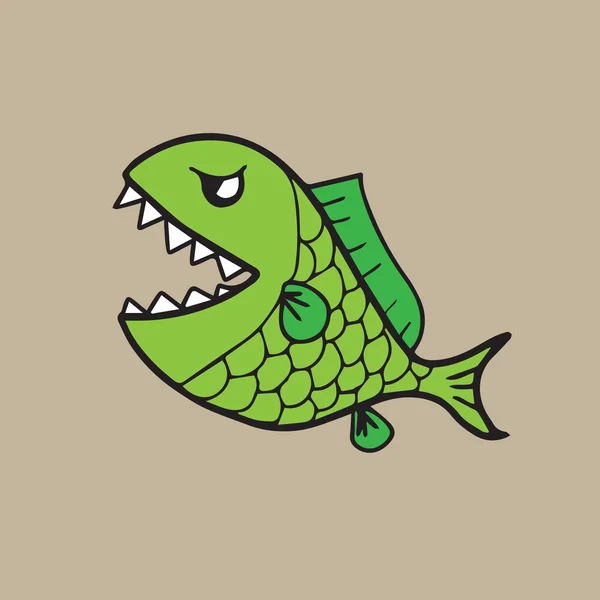Fish with teeth — Stock Vector
