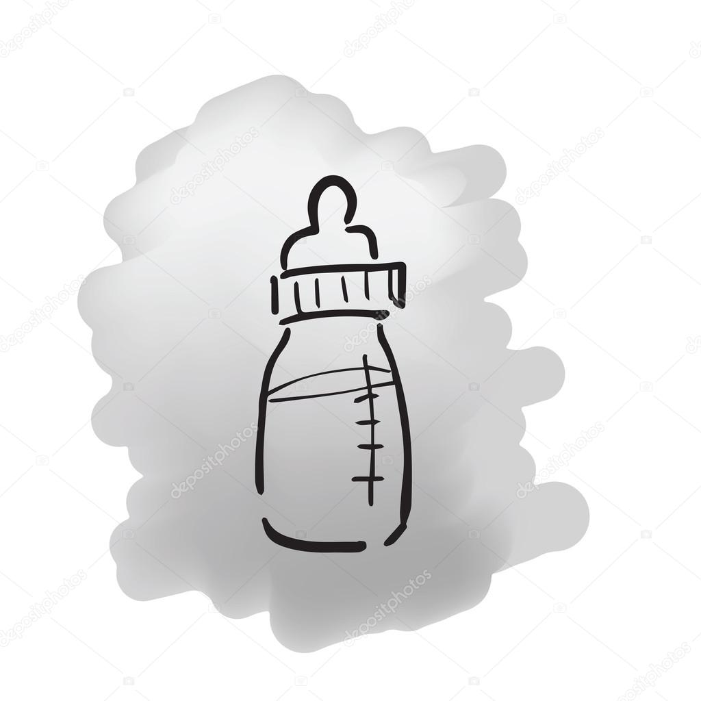 Feeding bottle sketch icon Royalty Free Vector Image