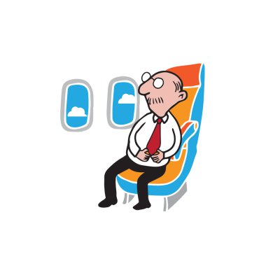Airplane passenger senior businessman clipart