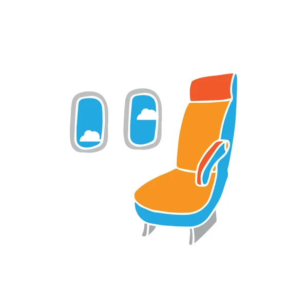 Asiento del avión — Vector de stock