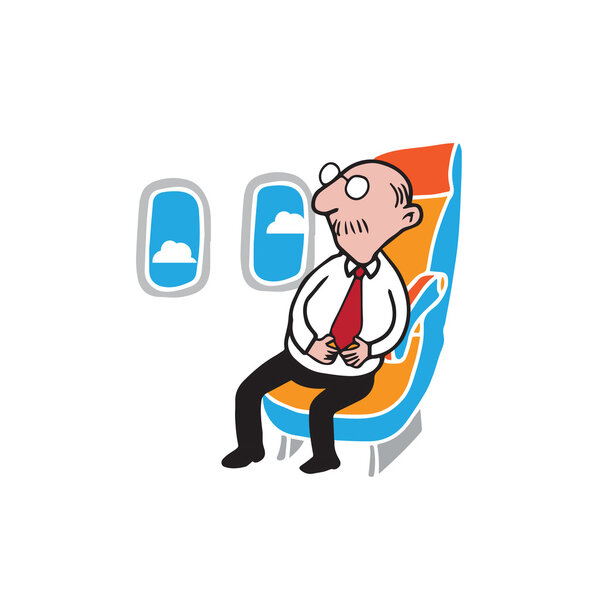 Airplane passenger senior businessman