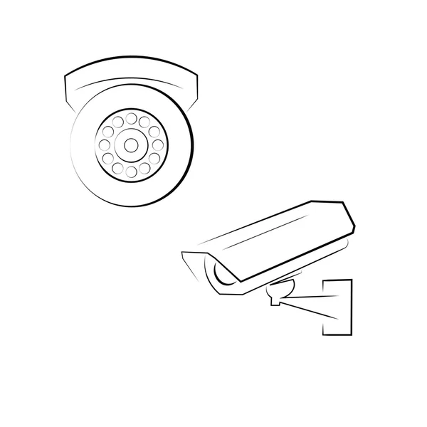 Caméra de surveillance de zone CCTV — Image vectorielle