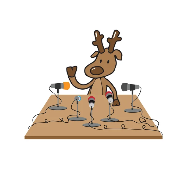 Interview de presse des rennes de Noël — Image vectorielle