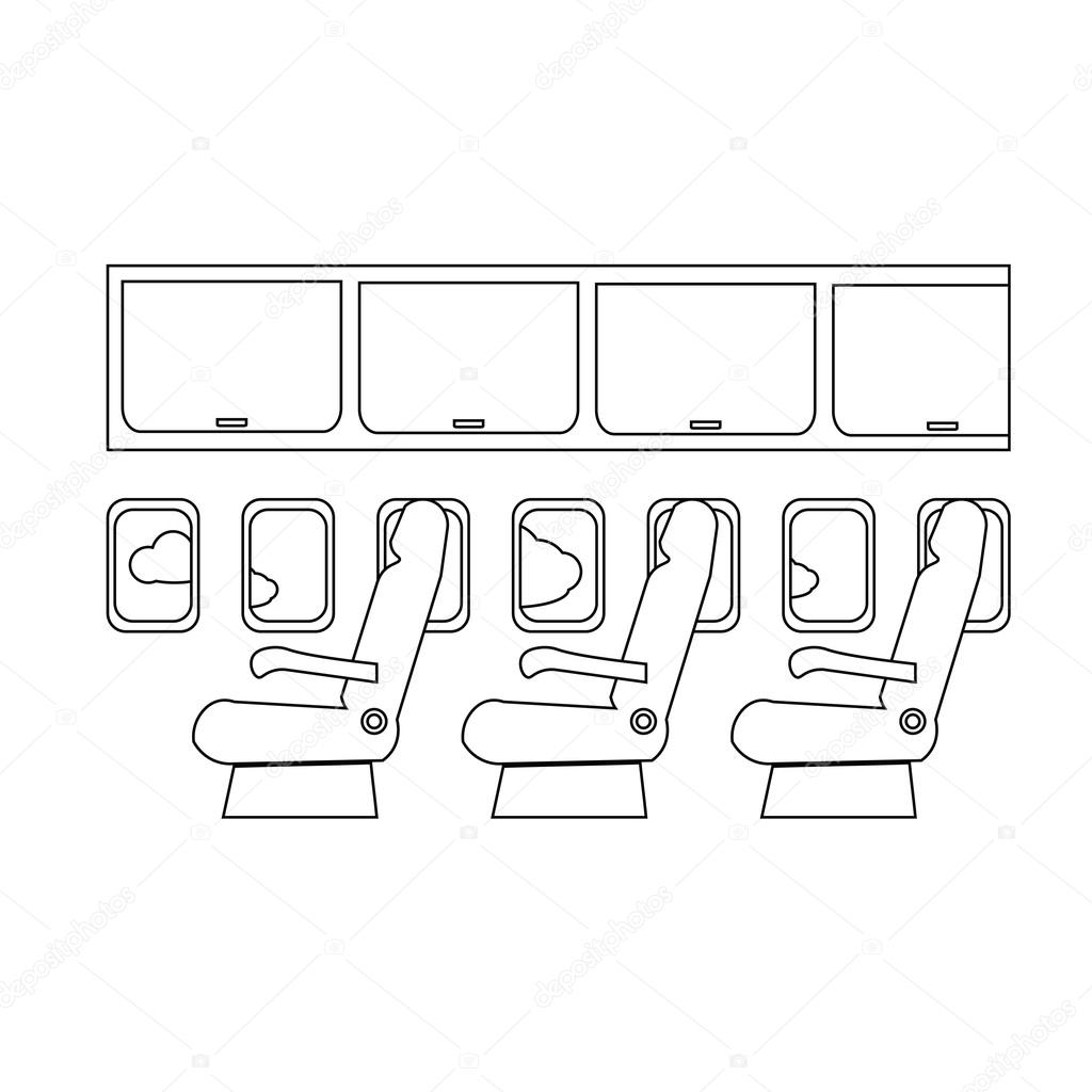Airplane cabin seats air transportation