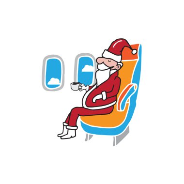 Uçak kabin yolcu Santa