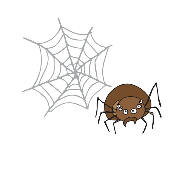 Halloween spider och webb — Stock vektor