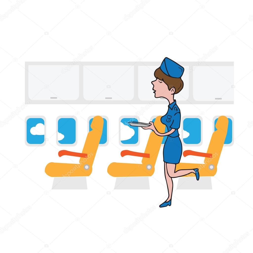 Air hostess cabin attendant