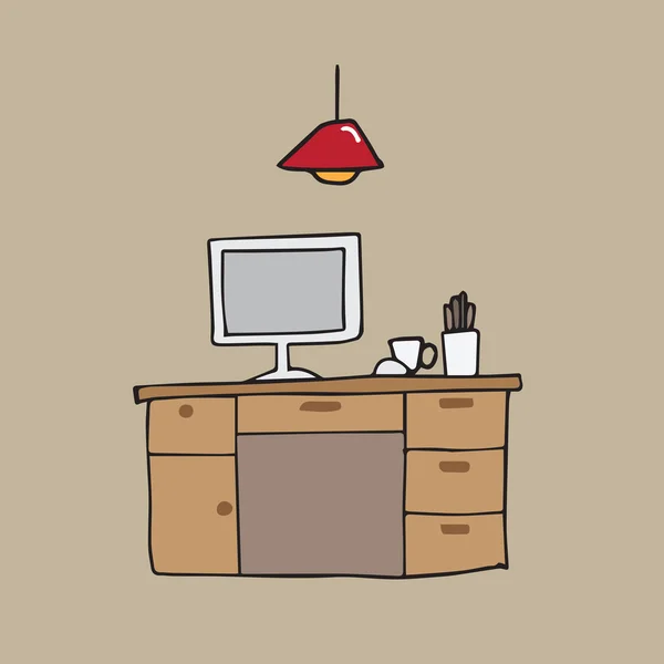 Espace de travail bureau — Image vectorielle