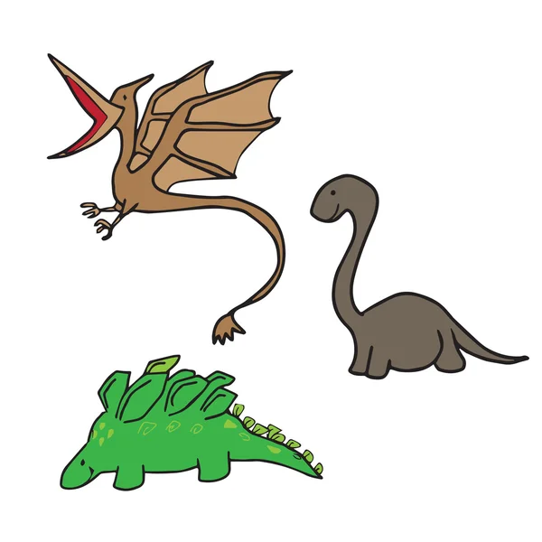 Dibujo de dibujos animados de dinosaurios — Vector de stock