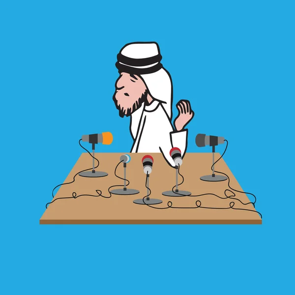 Interview de presse Homme arabe — Image vectorielle