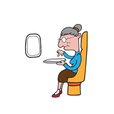 Yaşlı kadın oynarken tablet