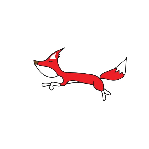 Rojo zorro saltando — Vector de stock