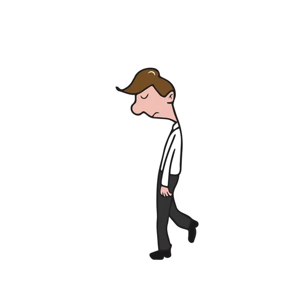 Menschen Mann zu Fuß Karikatur — Stockvektor