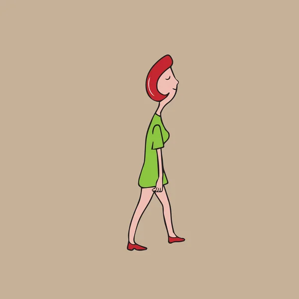 Gente mujer caminando — Vector de stock