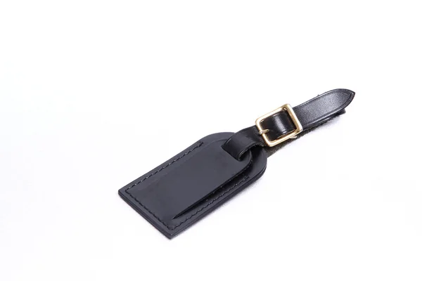 Black leather key chain — Stock Photo, Image