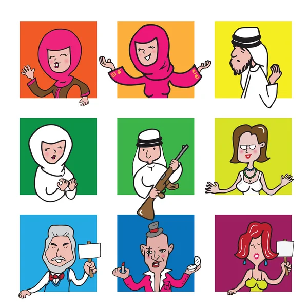 People Arab and Business — Stock Vector