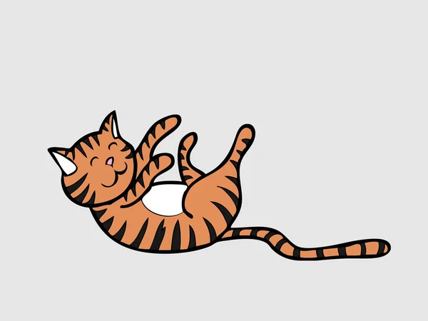 Γάτα παίζει κινουμένων σχεδίων — Διανυσματικό Αρχείο