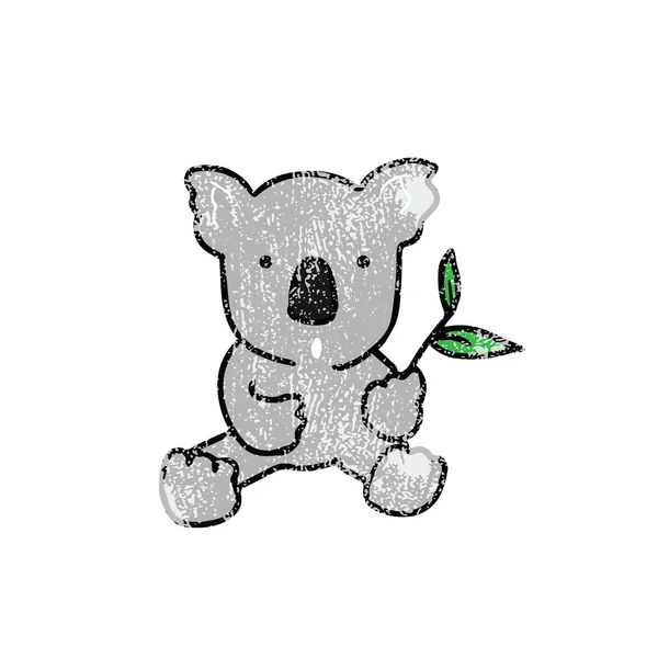 Animal sauvage Koala timbre de dessin animé — Image vectorielle