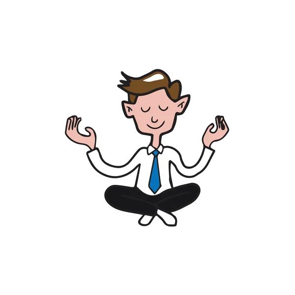 Personas Empresario meditación equilibrio — Vector de stock