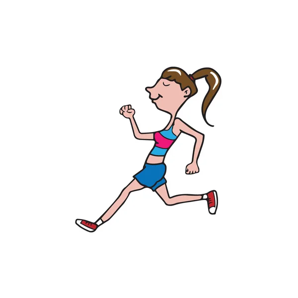 İnsanlar kadın koşma — Stok Vektör