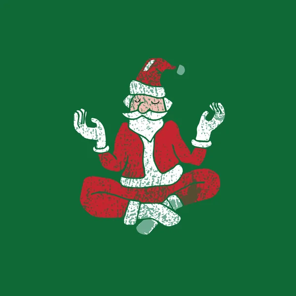 Gente Navidad Santa meditación sello de equilibrio — Vector de stock