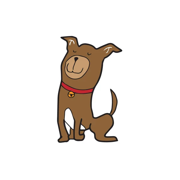 Animal perro sentado — Vector de stock