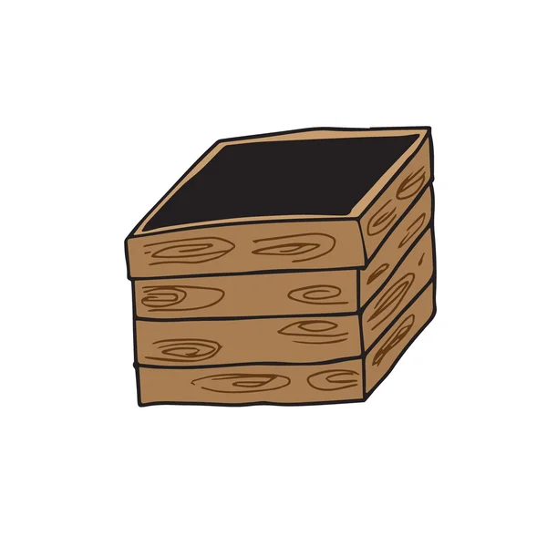 Hout vak object — Stockvector