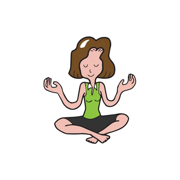 Personnes Femme d'affaires équilibre de méditation — Image vectorielle