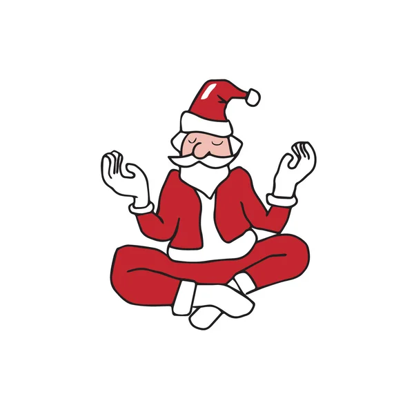 People Christmas Santa meditation — Stock Vector