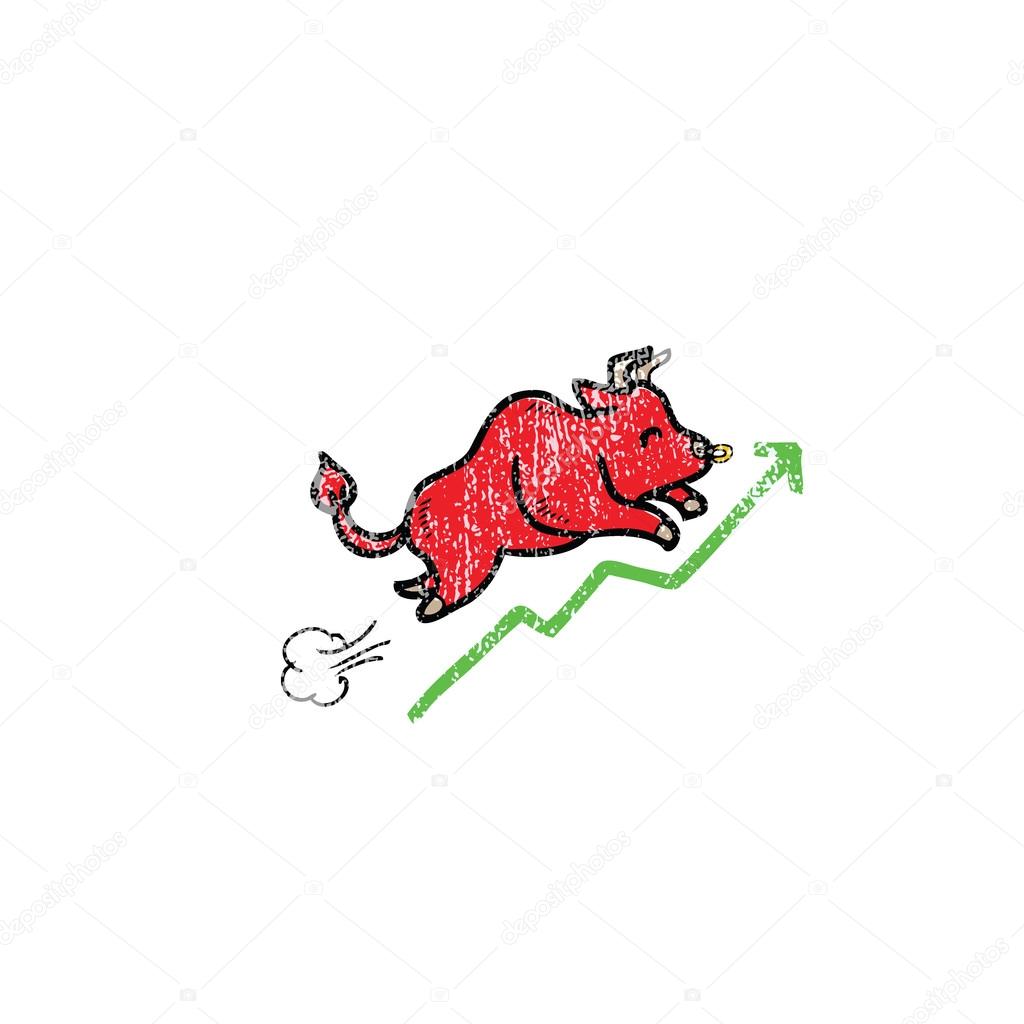 Bull stock market stamp