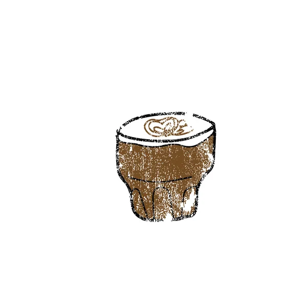 喝咖啡拿铁咖啡邮票 — 图库矢量图片